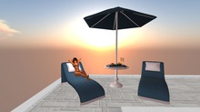 MESH Beach chairs & Umbrella ( Box )