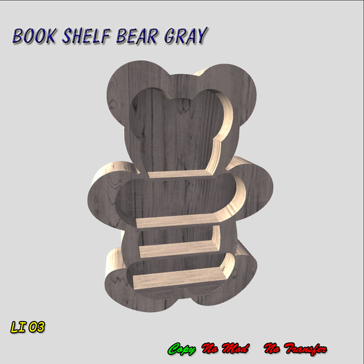 BOOK SHELF BEAR GRAY BOX