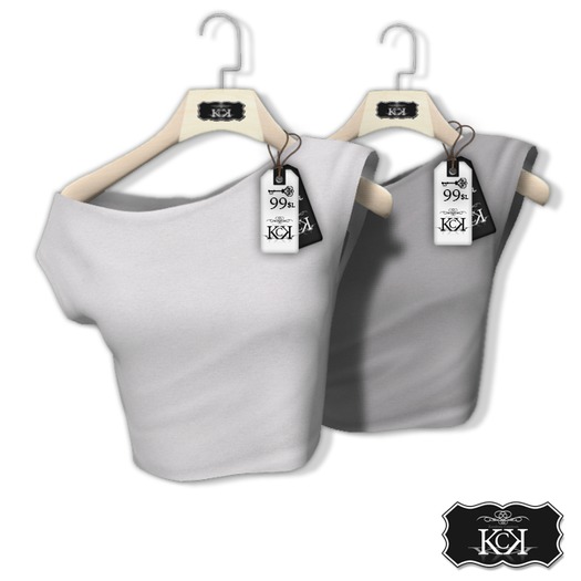 :::KC::: Top Summer White&Grey