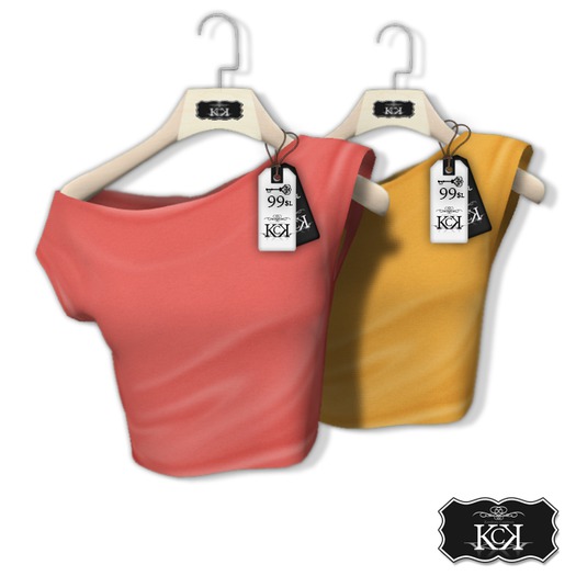 :::KC::: Top Summer Coral&Mustard