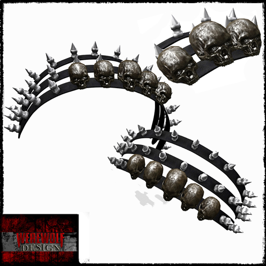+Werewolf Design+ Tripple Skulled Punky Hairband