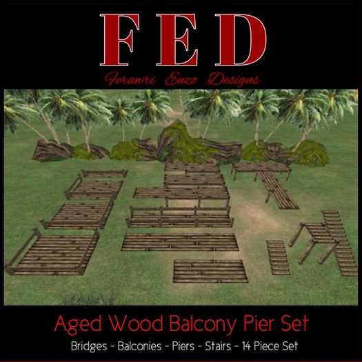 [FED] Dark Wooden 14 Piece Set Boxed