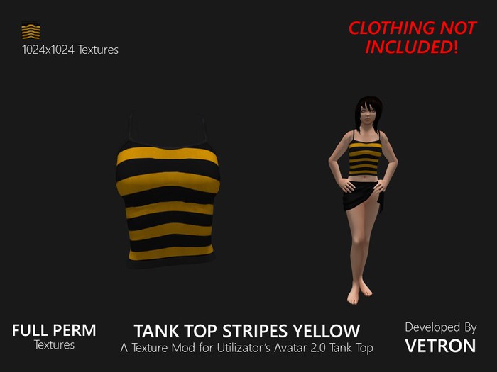 [Vetron] Tank Top Stripes Yellow