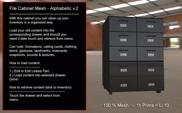 File Cabinet Mesh -Alphabetic v.2