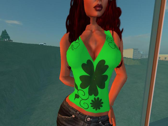 Crossed Green St. Patricks Top