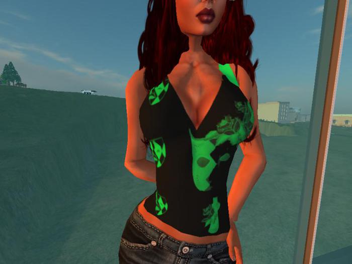 Crossed Black Mardi Gras Top