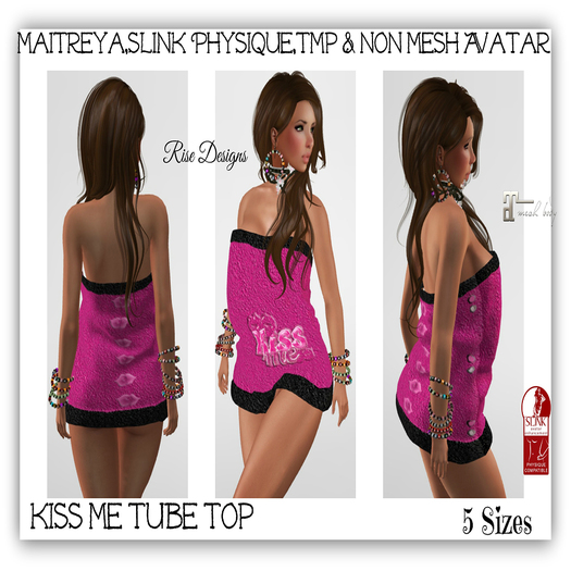 Kiss Me Tube Top Pink Rise Designs
