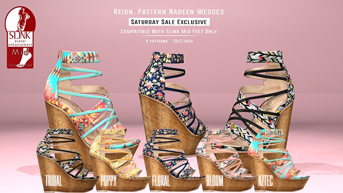 REIGN.- Nadeen Wedges- Floral