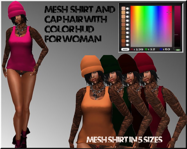 MESH  SHIRT FOR WOMAN WITH COLOR HUD