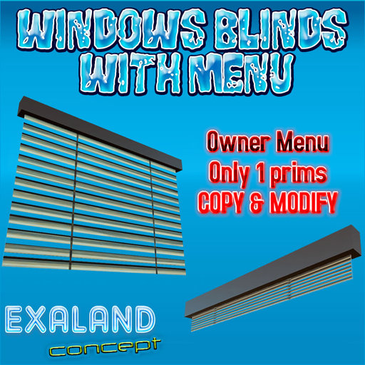 Windows Blinds with Menu Copy & Modify