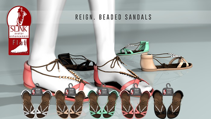 REIGN.- Beaded Sandal- White