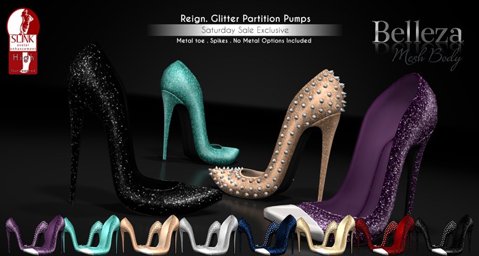 REIGN.- GLITTER PARTITION PUMPS- VIOLET