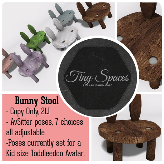 [TS] Bunny Stool - Whitewash
