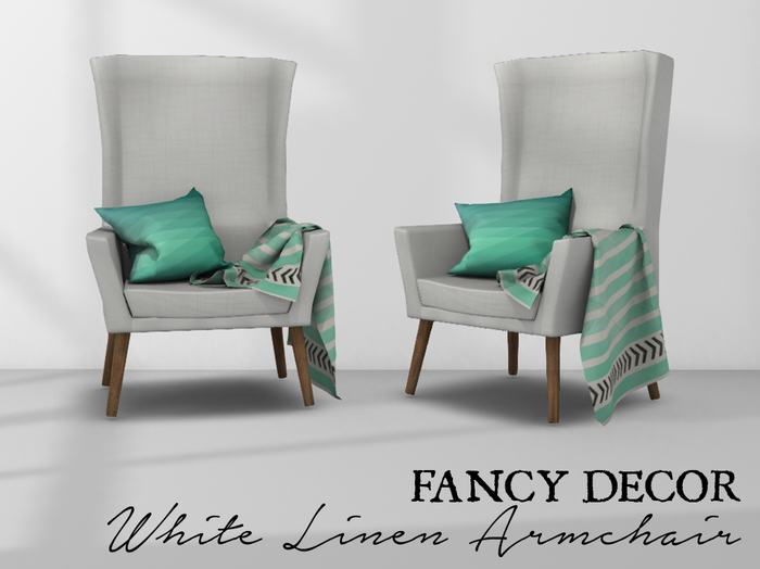 Fancy Decor: Armchair (White Linen)