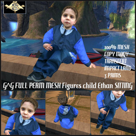 G^G FULL PERM MESH Figures child Ethan SITTING