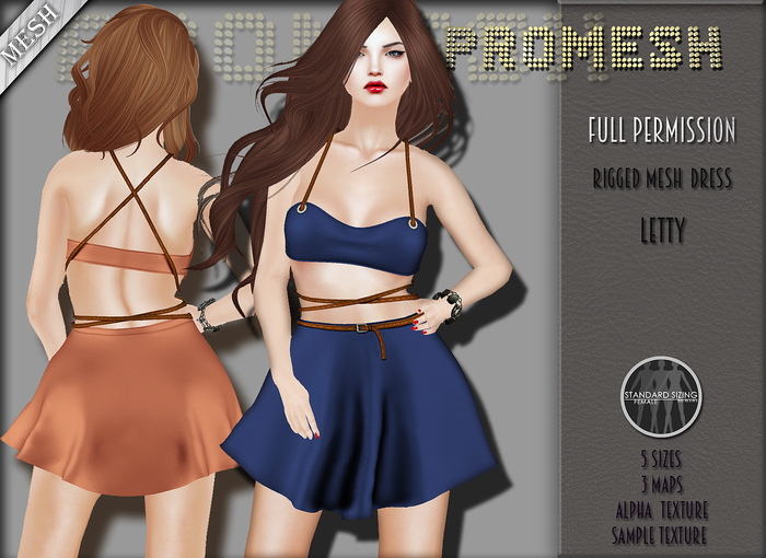 PROMESH~Rigged Mesh~Dress /  Letty