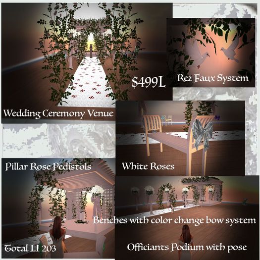 Wedding Ceremony White Roses Venue (Crated)
