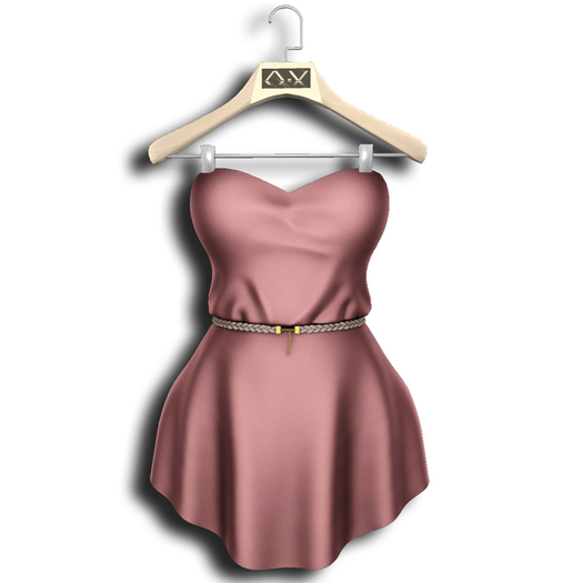.:Vitrimi:. Belted Loose Mini Dress Peach