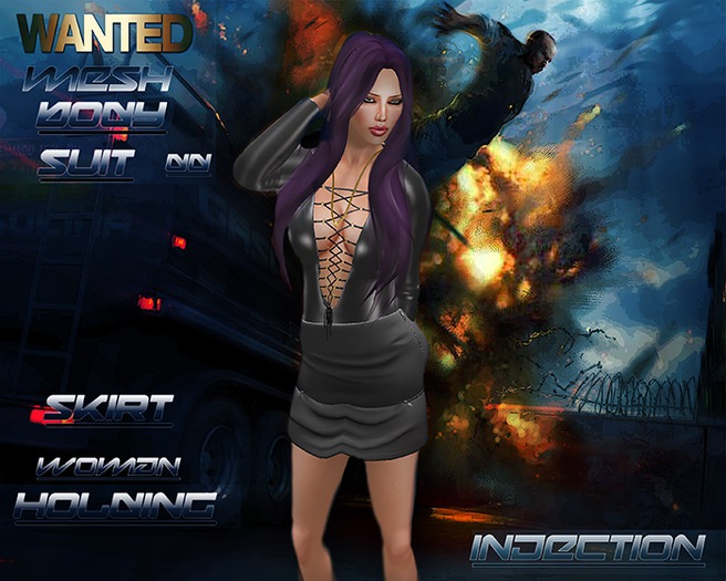 Body suit/skirt  mesh dark