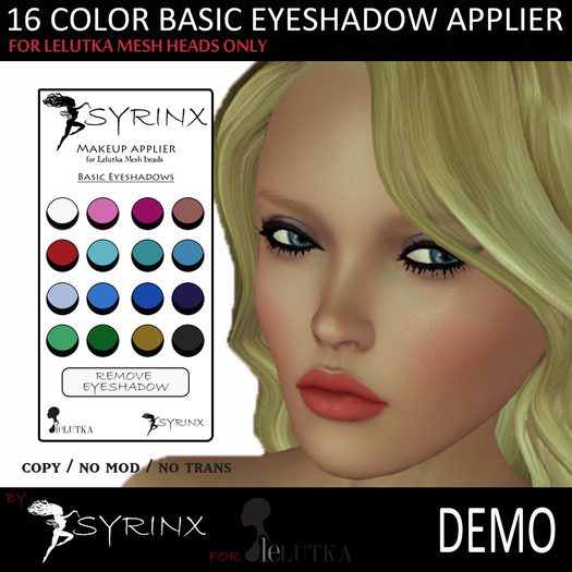 SYRINX- (DEMO) -HUD -Basic Eyeshadows Applier (for Lelutka)