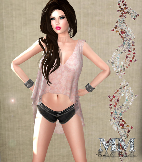 M&M-KAIJA BLOUSE AND SHORT MESH PINK ESTAMPADO