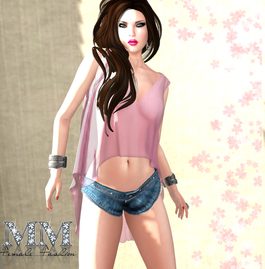 M&M-KAIJA BLOUSE AND SHORT MESH-2-PINK