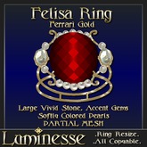 * * OUTLET PRICE * * FELISA Red Ring - Red White Diamond Gold