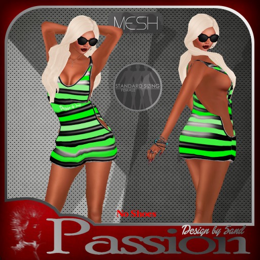 Sand"Norah"Mesh Dress Rigged green