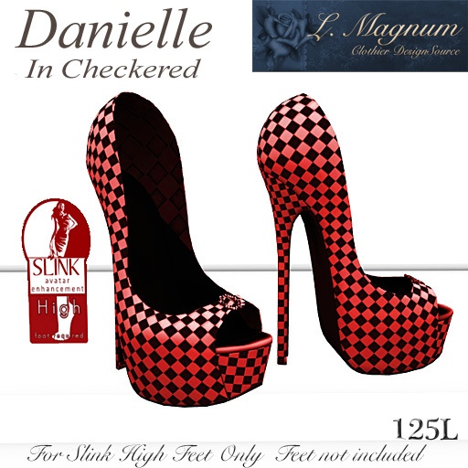 L. Magnums Danielle Slink High Shoes Checkered Red