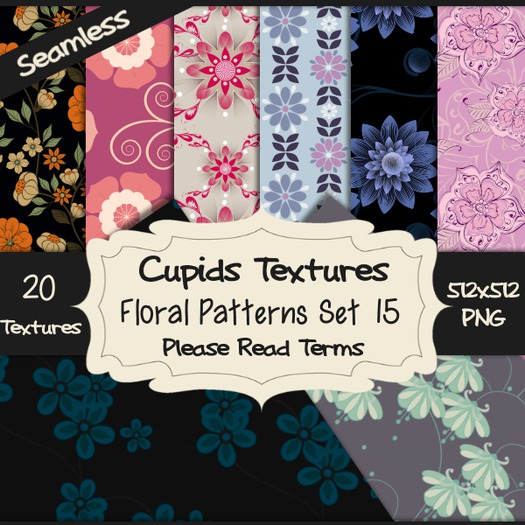 *Cupids Textures * 20 FLOWER PATTERN SET 15