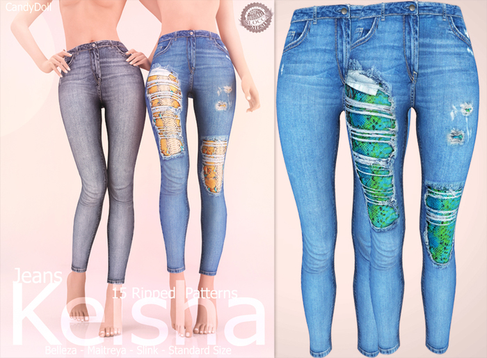 _CandyDoll_ Keisha Jeans - Light Pattern 