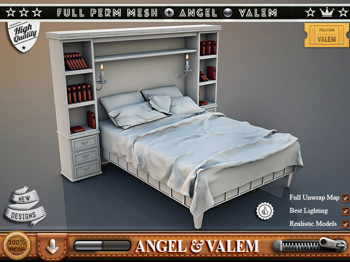 .::VALEM::.  Full Perm Mesh Great Library Models Bed