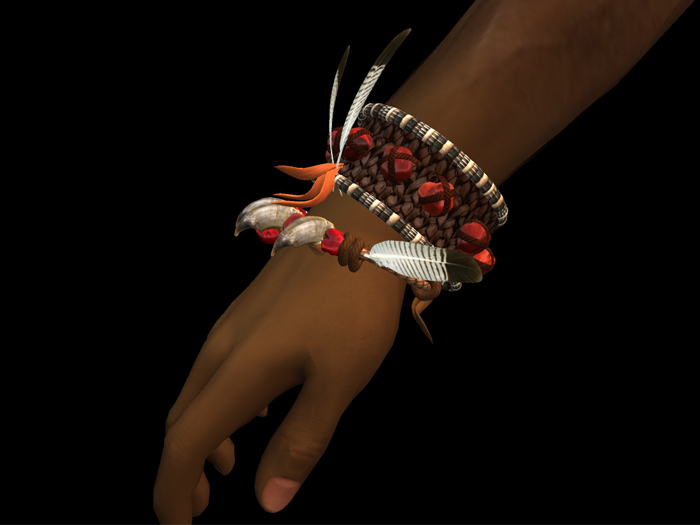 cuffs, pierre rouge, feather, claws box