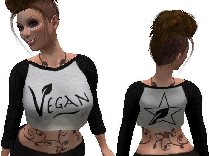 Unicorn Thorn Vegan Monochrome Baseball Tee Box