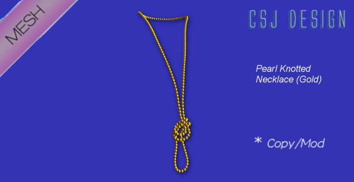 CSJ Pearl Knotted Necklace (Gold)
