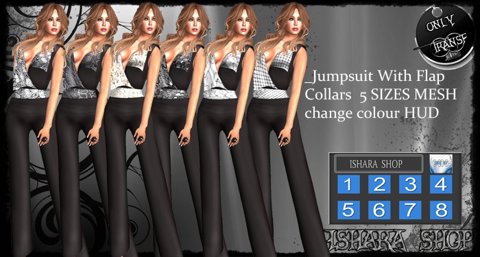 _Jumpsuit With Flap Collars  5 SIZES MESHchange colour HUD
