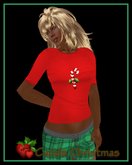 Candy Cane Shirt and Shorts Christmas Pajama Set