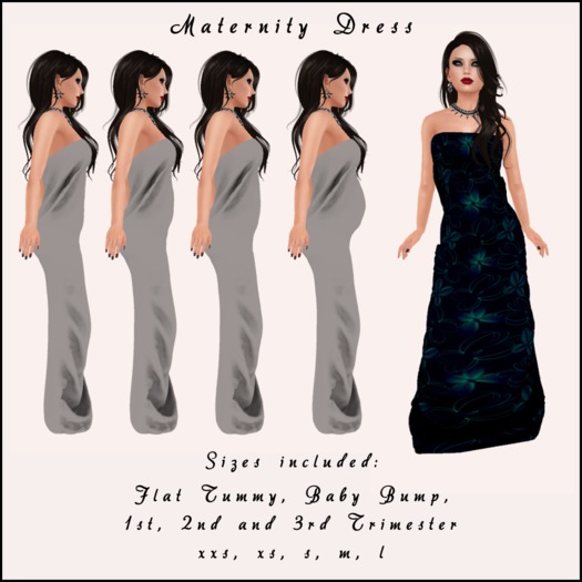 Blue Hawaii Maternity Gown