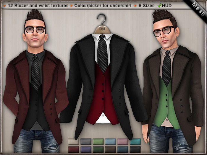 Second Life Marketplace - DN Mesh (m): Finn Blazer w HUD