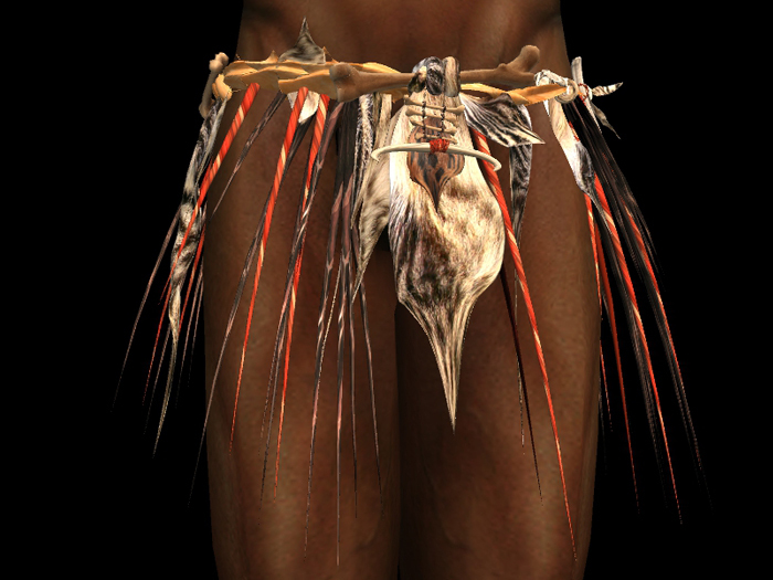 (box) loincloth and leather fringe