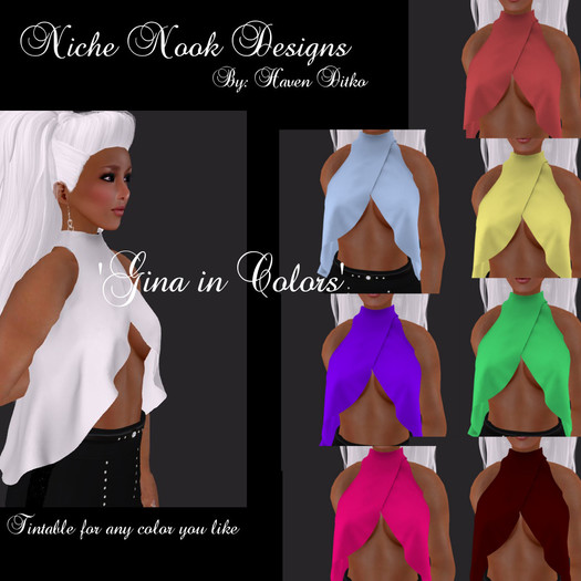 'Gina' draped top White Tintable