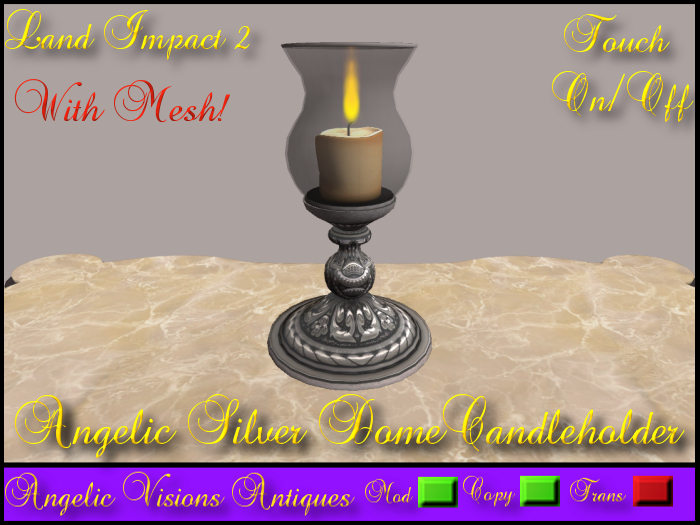 Angelic Silver Dome Candleholder 