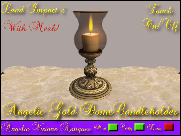 Angelic Gold Dome Candleholder Boxed RC