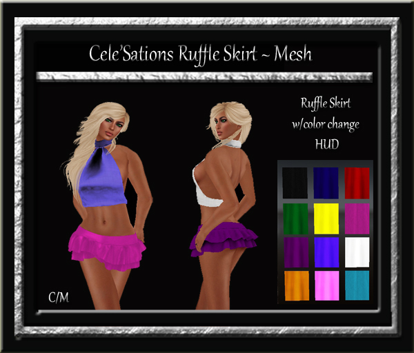 Cele'Sations Mini Ruffle Skirt MESH Pk