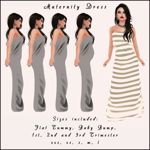 Golden Stripes Maternity Gown