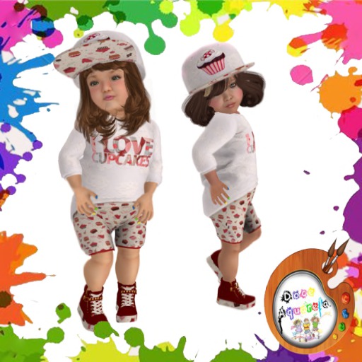{**}DOCE AQUARELA{**} Jumper and Shorts Flowers