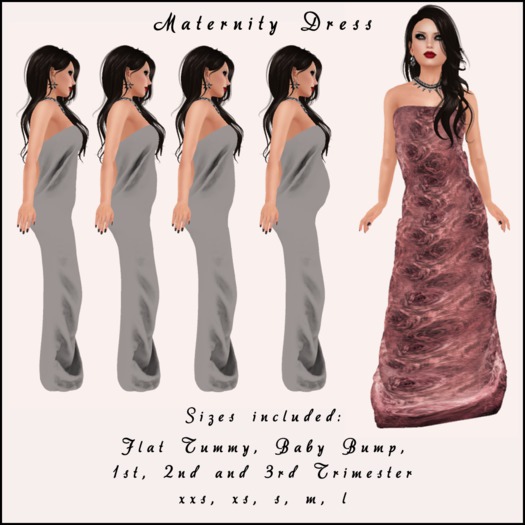 Dusty Pink Roses Maternity Gown