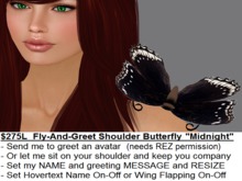 Fly-And-Greet Pet Butterfly "Midnight"