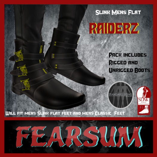 [FD] Raiderz Skull Boots Gold - Rigged & Un-Rigged