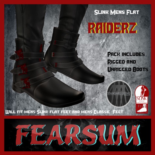 [FD] Raiderz Skull Boots Red - Rigged & Un-Rigged